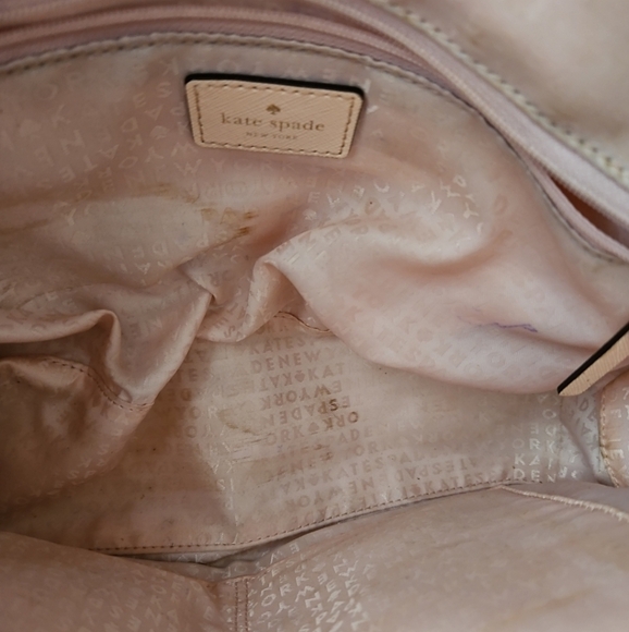 Kate Spade Felix Blush Light Pink Crossgrain Leather Zipper Closure Satchel Bag - Picture 15 of 15